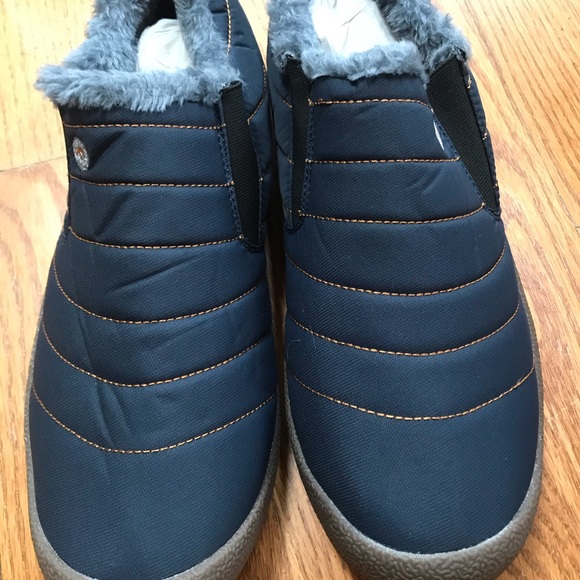 waterproof fur lining slip on snow boots